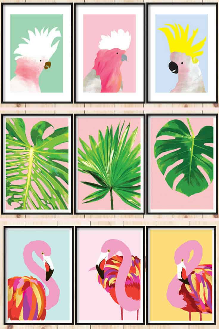 Tropical Printable Artwork Sets by DesignMondo #etsy #tropical #printableart #artprints 