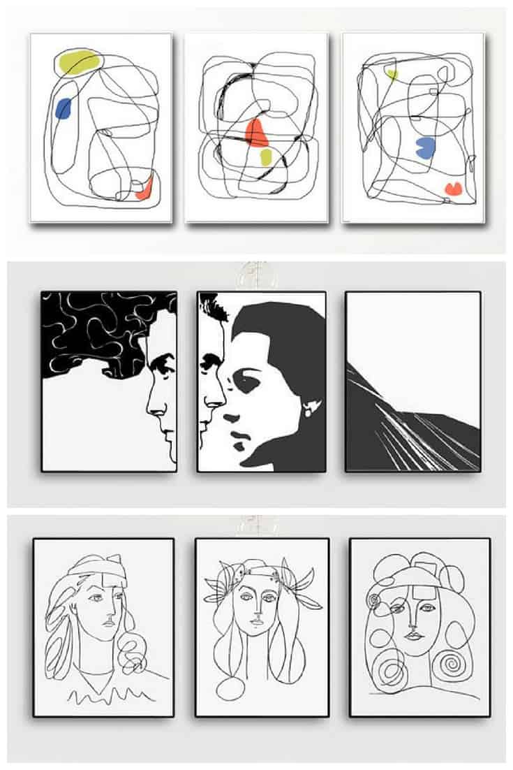 Picasso Style Printable Art Sets by Vivid Pictures #etsy #printableart #wallart #picasso