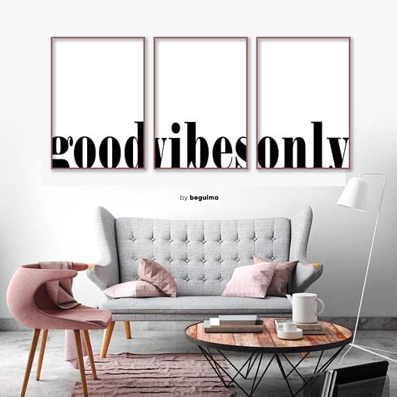 Good Vibes Only Printable Wall Art by Beguima Studio #etsy #quotes #printableart