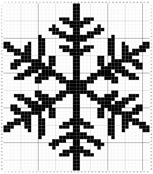 Medium Snowflake Cross Stitch Pattern