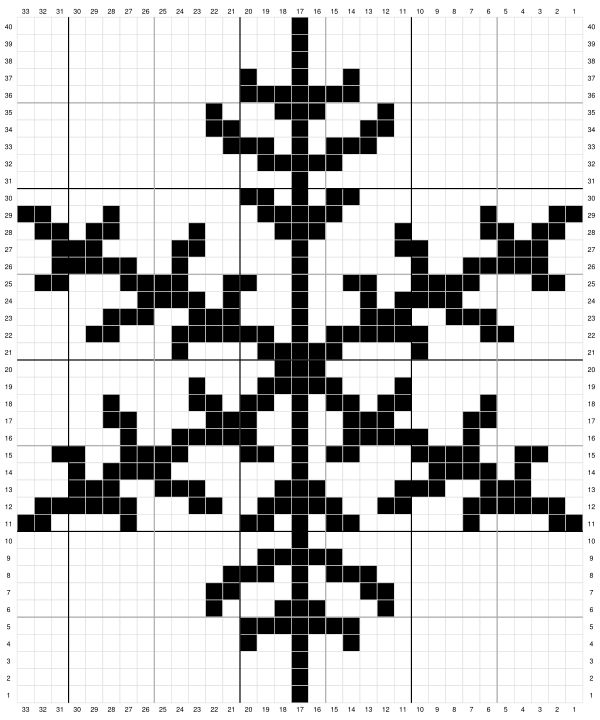 Small Snowflake Counted Cross Stitch Chart