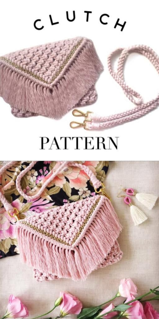 Macrame clutch pure tutorial from HomeVibesMacrame